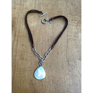 17.53g Peyote Bird Vintage Sterling Silver 925 Necklace Mother of Pearl 18 in